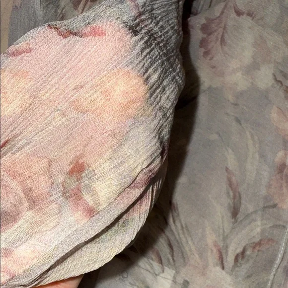 Zimmermann Floral Off-Shoulder Blouse - Gray and Pink 100% Silk - Picture 11 of 12